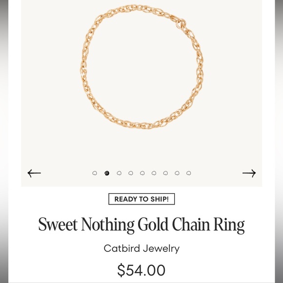 Catbird 14k Gold Ring Set of 2 ✨ Threadbare Ring & Sweet Nothing Chain Ring - Picture 5 of 16